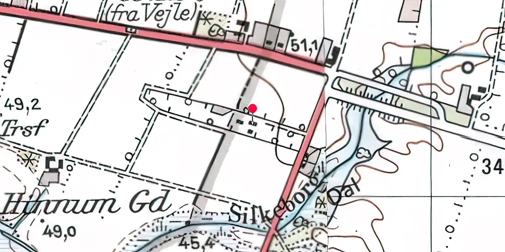 Historisk kort over Løvlund Holdeplads Historisk kort over Løvlund Holdeplads
