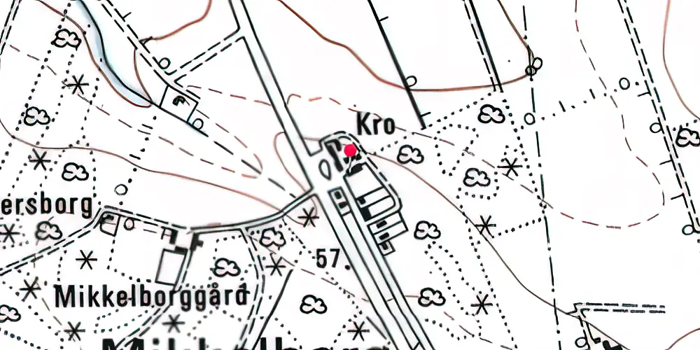 Historisk kort over Mikkelborg Stationskro Historisk kort over Mikkelborg Stationskro