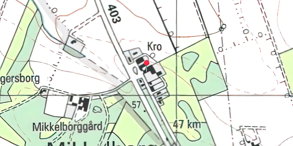 Historisk kort over Mikkelborg Kro Station