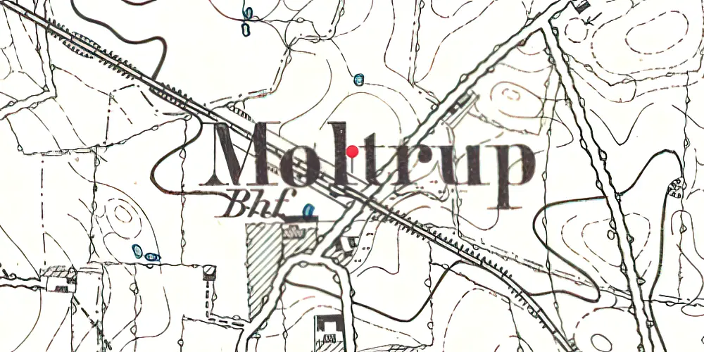 Historisk kort over Moltrup Station Historisk kort over Moltrup Station