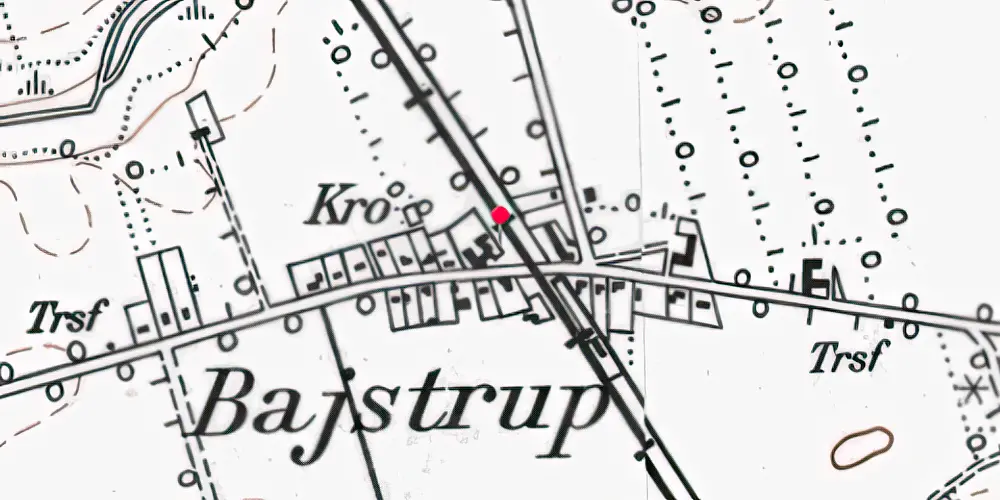 Historisk kort over Bajstrup Station Historisk kort over Bajstrup Station
