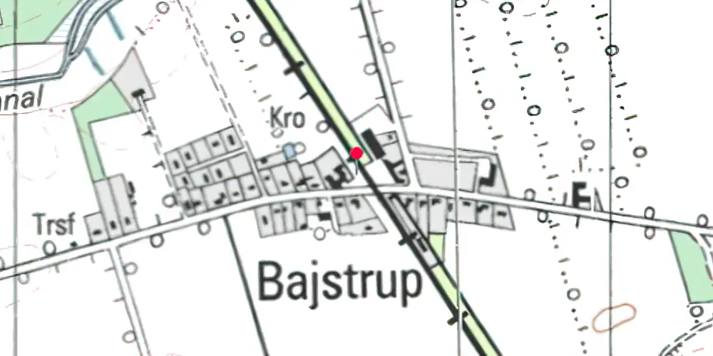 Historisk kort over Bajstrup Station Historisk kort over Bajstrup Station