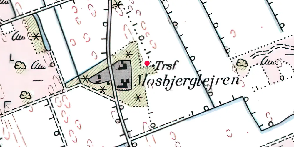 Historisk kort over Mosbjerglejren Station