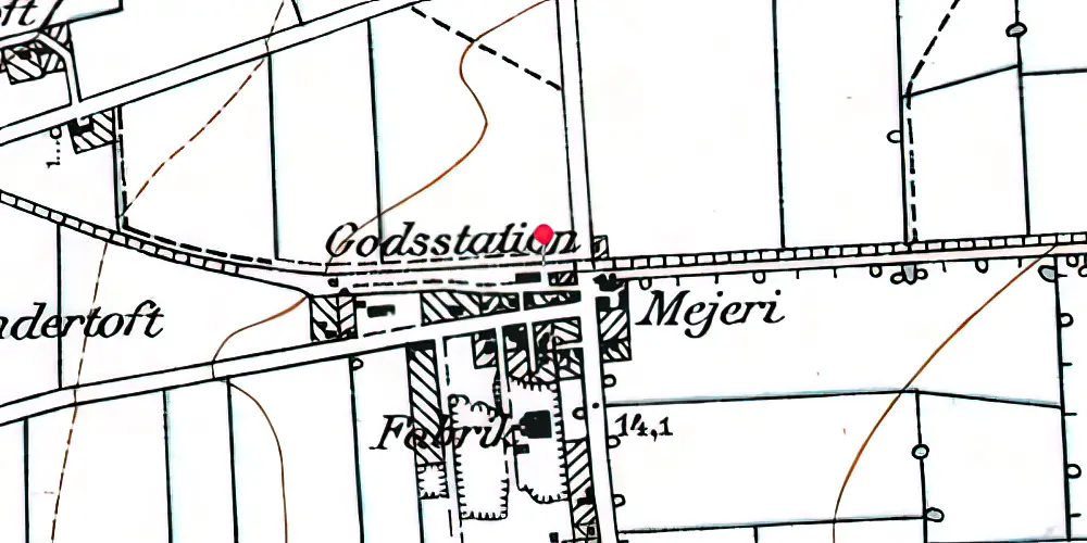 Historisk kort over Møgeltønder Station Historisk kort over Møgeltønder Station
