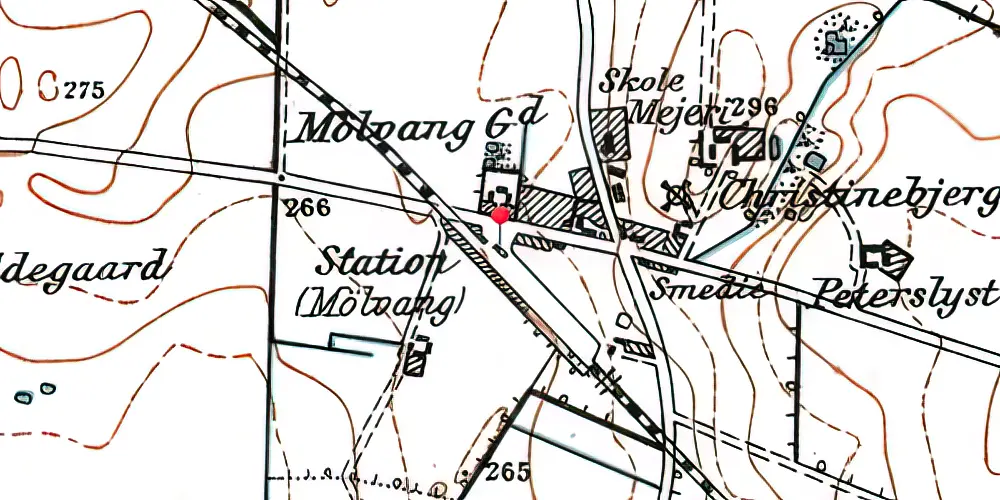 Historisk kort over Mølvang Station Historisk kort over Mølvang Station