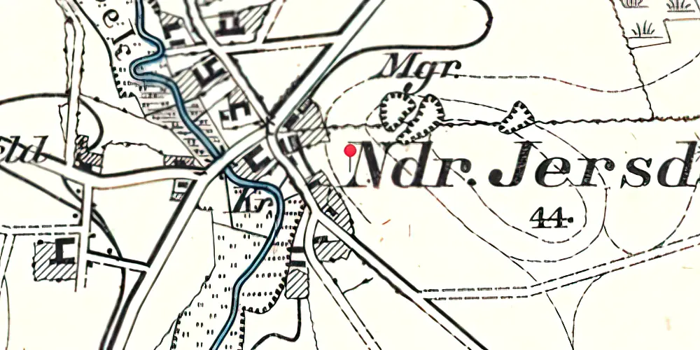Historisk kort over Neder Jerstal Station Historisk kort over Neder Jerstal Station