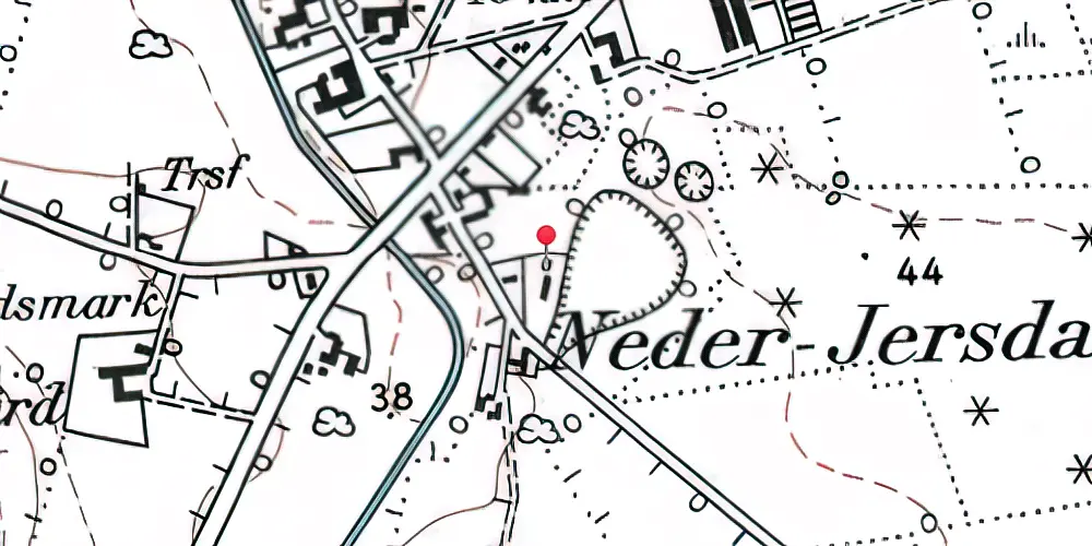 Historisk kort over Neder Jerstal Station Historisk kort over Neder Jerstal Station