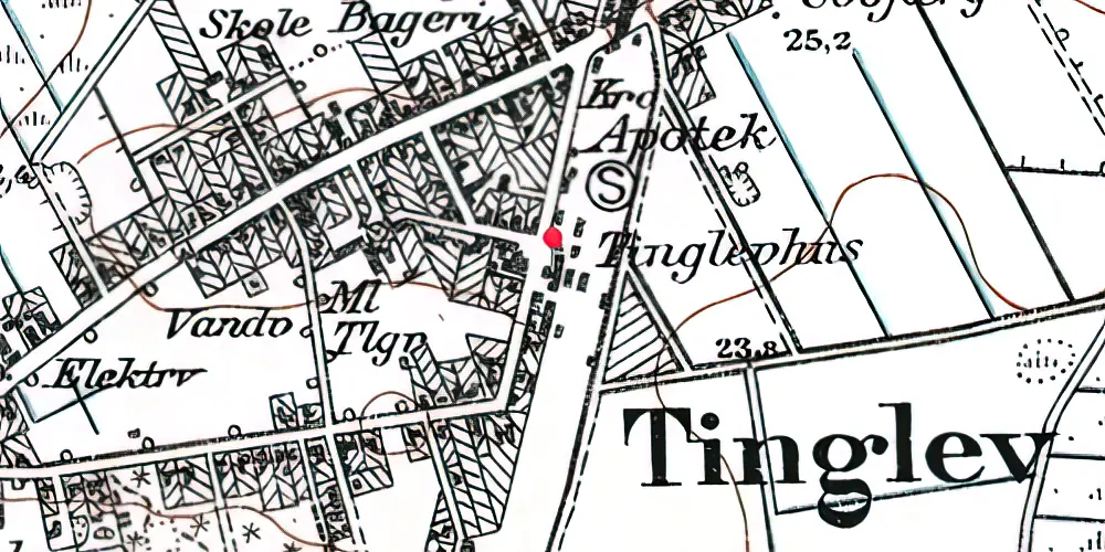 Historisk kort over Tinglev Station Historisk kort over Tinglev Station