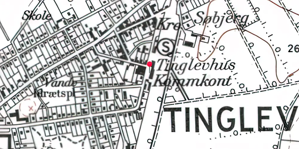 Historisk kort over Tinglev Station Historisk kort over Tinglev Station