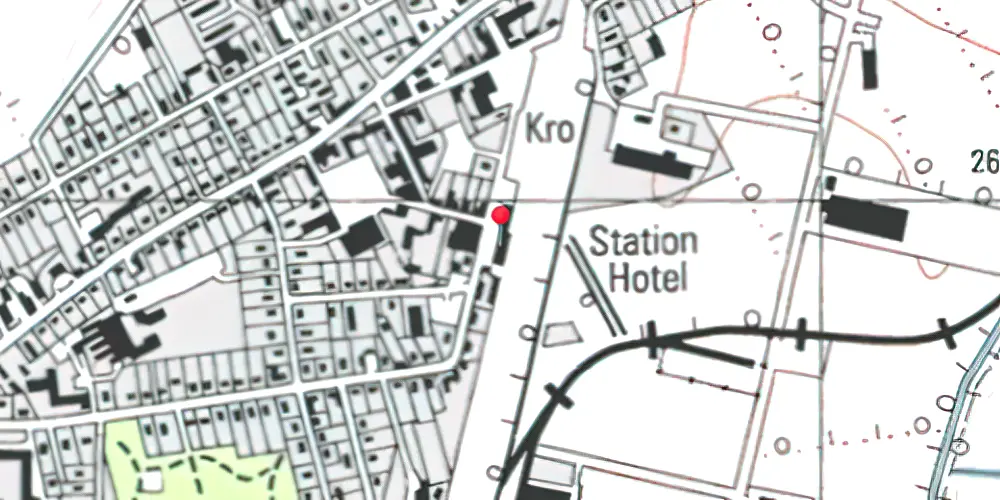 Historisk kort over Tinglev Station Historisk kort over Tinglev Station