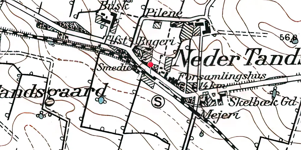 Historisk kort over Neder-Tandslet Station Historisk kort over Neder-Tandslet Station