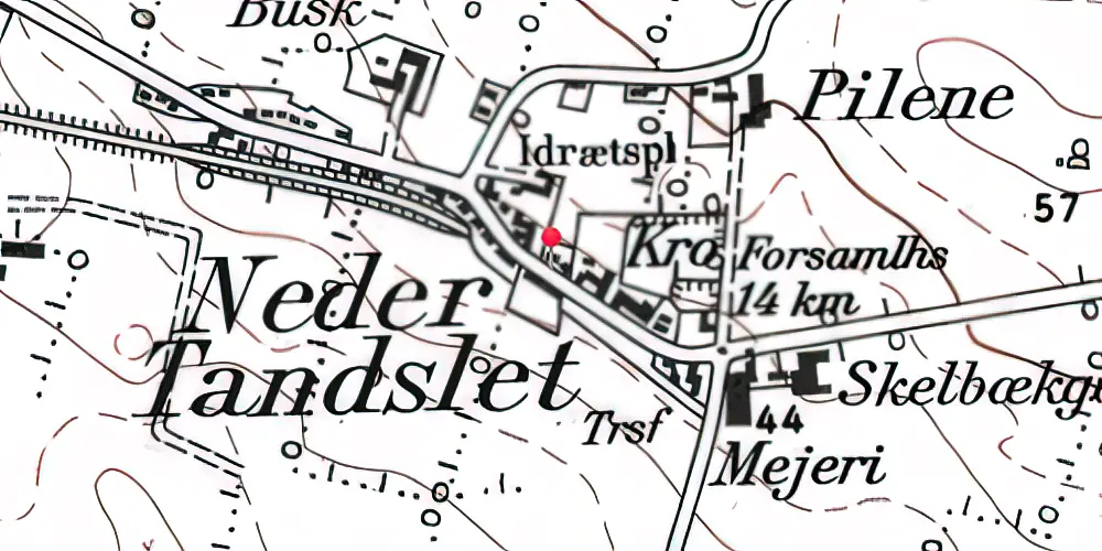 Historisk kort over Neder-Tandslet Station Historisk kort over Neder-Tandslet Station