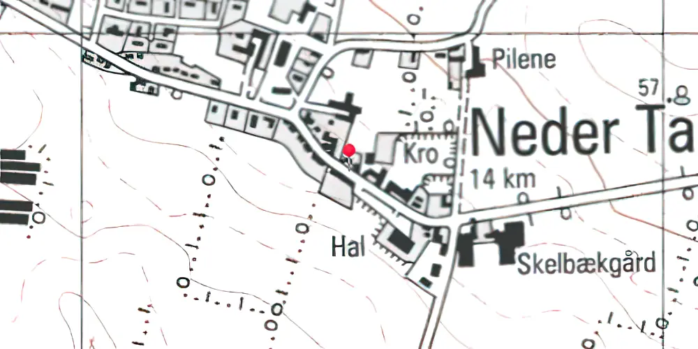 Historisk kort over Neder-Tandslet Station Historisk kort over Neder-Tandslet Station