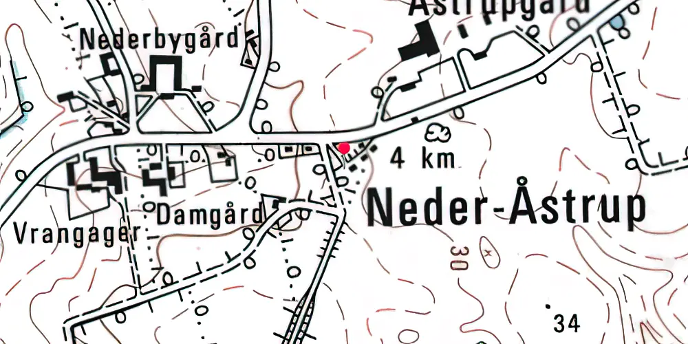 Historisk kort over Neder Åstrup Station Historisk kort over Neder Åstrup Station