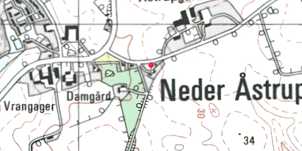 Historisk kort over Neder Åstrup Station Historisk kort over Neder Åstrup Station