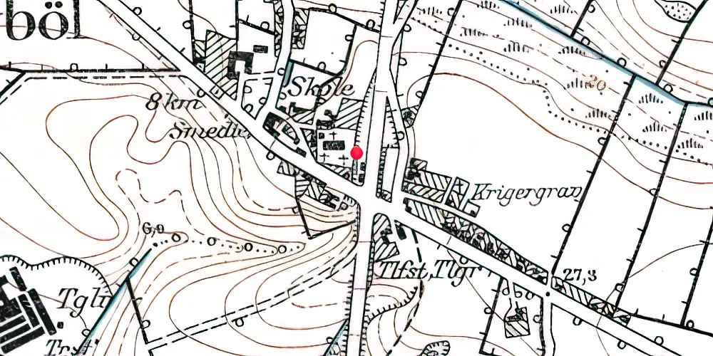 Historisk kort over Nybøl Station Historisk kort over Nybøl Station