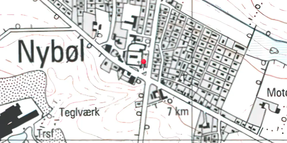 Historisk kort over Nybøl Station Historisk kort over Nybøl Station