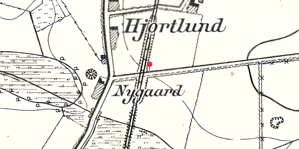 Historisk kort over Nygaard Trinbræt Historisk kort over Nygaard Trinbræt