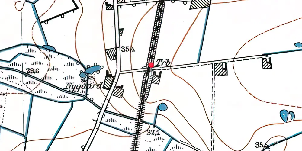 Historisk kort over Nygaard Trinbræt
