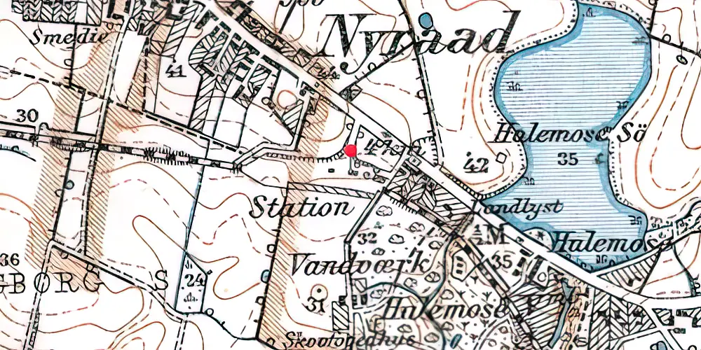 Historisk kort over Nyråd Station Historisk kort over Nyråd Station