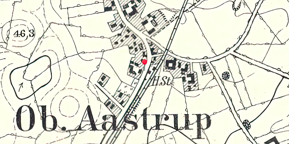 Historisk kort over Over Aastrup Station Historisk kort over Over Aastrup Station