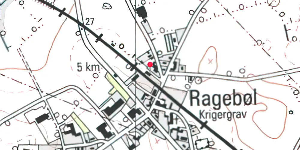 Historisk kort over Ragebøl Station Historisk kort over Ragebøl Station