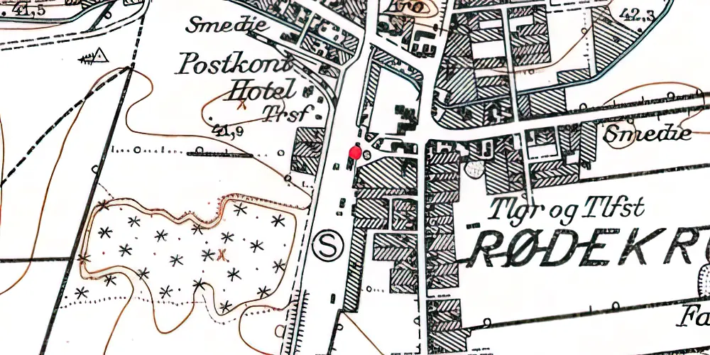 Historisk kort over Rødekro Station Historisk kort over Rødekro Station