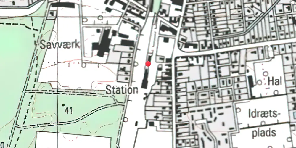 Historisk kort over Rødekro Station