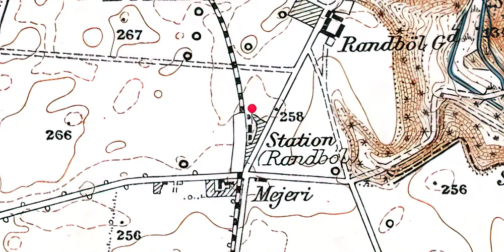 Historisk kort over Randbøl Holdeplads
