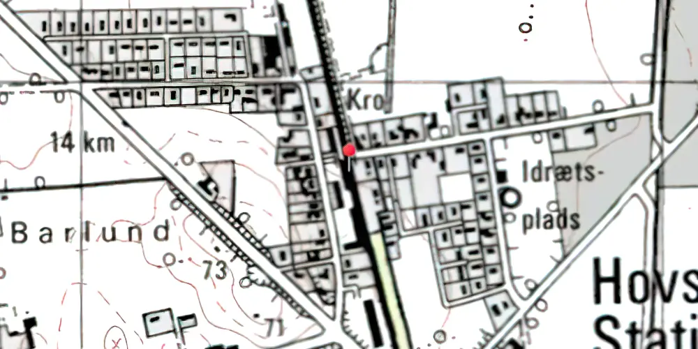 Historisk kort over Hovslund Stationsby Krydsningsstation Historisk kort over Hovslund Stationsby Krydsningsstation