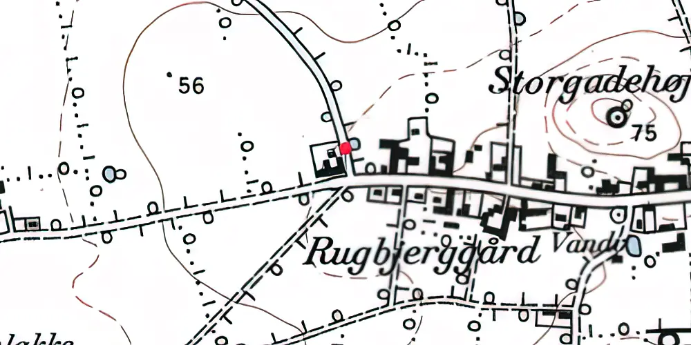 Historisk kort over Rugbjerg Stationskro