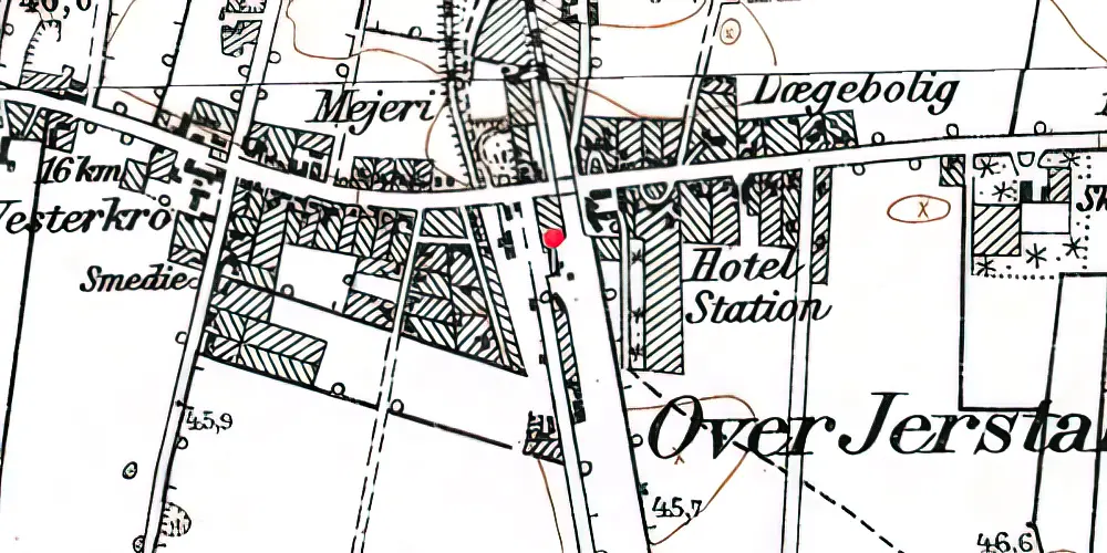 Historisk kort over Over-Jerstal Trinbræt Historisk kort over Over-Jerstal Trinbræt