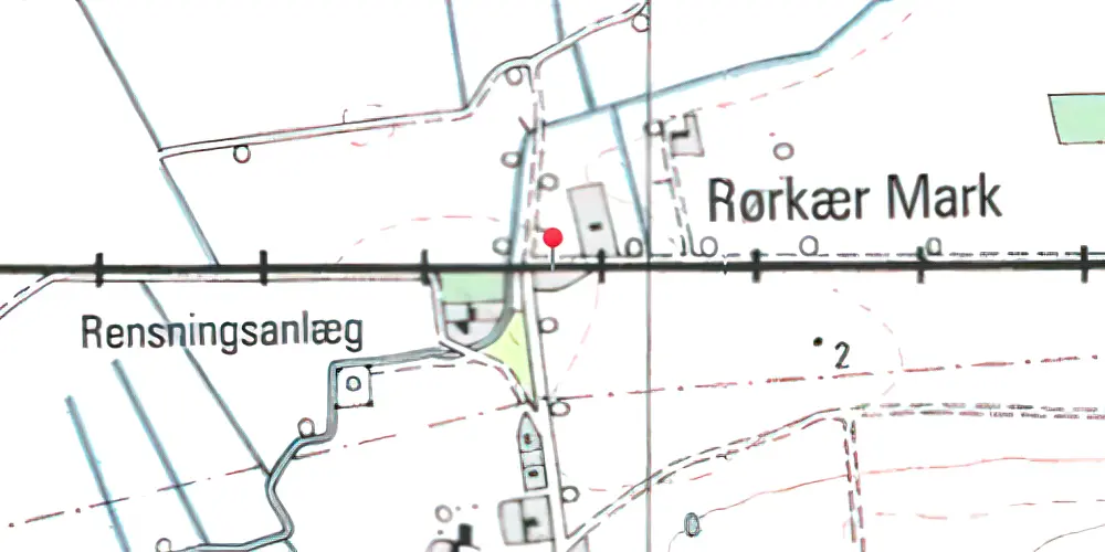 Historisk kort over Rørkær Trinbræt Historisk kort over Rørkær Trinbræt
