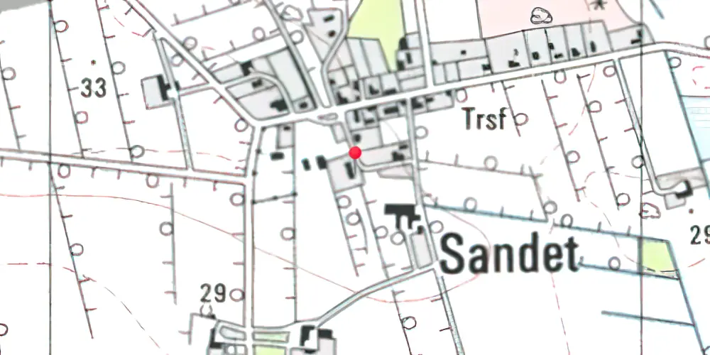 Historisk kort over Sandet Station Historisk kort over Sandet Station
