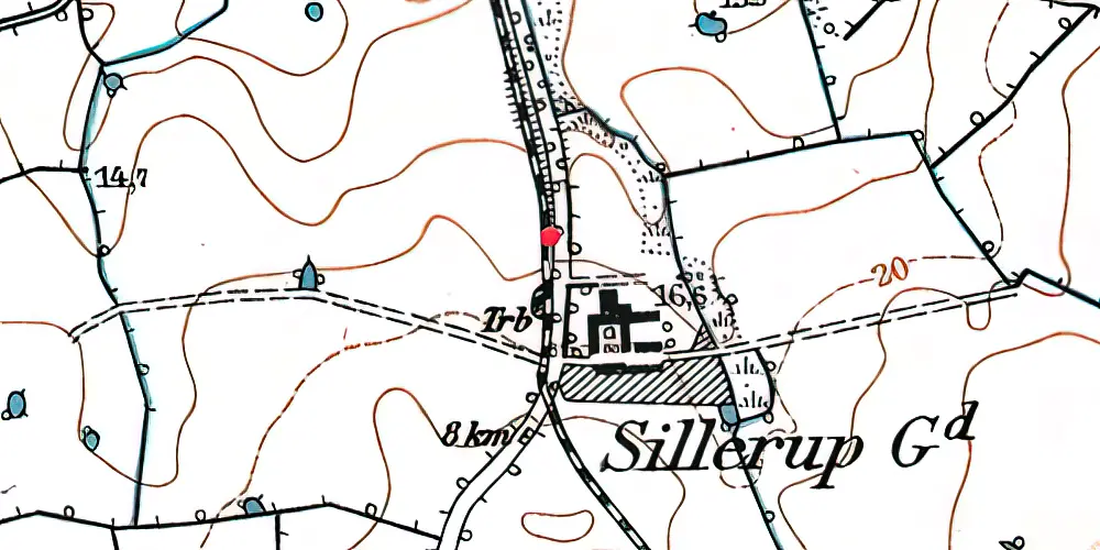 Historisk kort over Sillerupgård Trinbræt Historisk kort over Sillerupgård Trinbræt