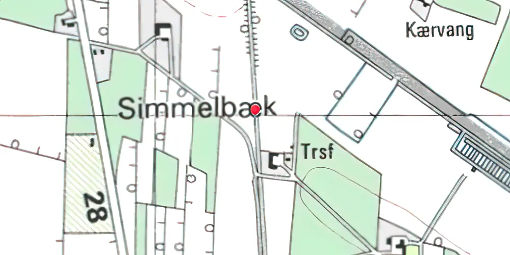 Historisk kort over Simmelbæk Trinbræt Historisk kort over Simmelbæk Trinbræt