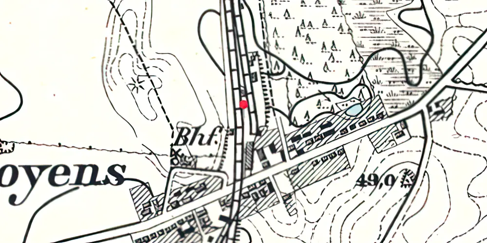 Historisk kort over Vojens Station Historisk kort over Vojens Station