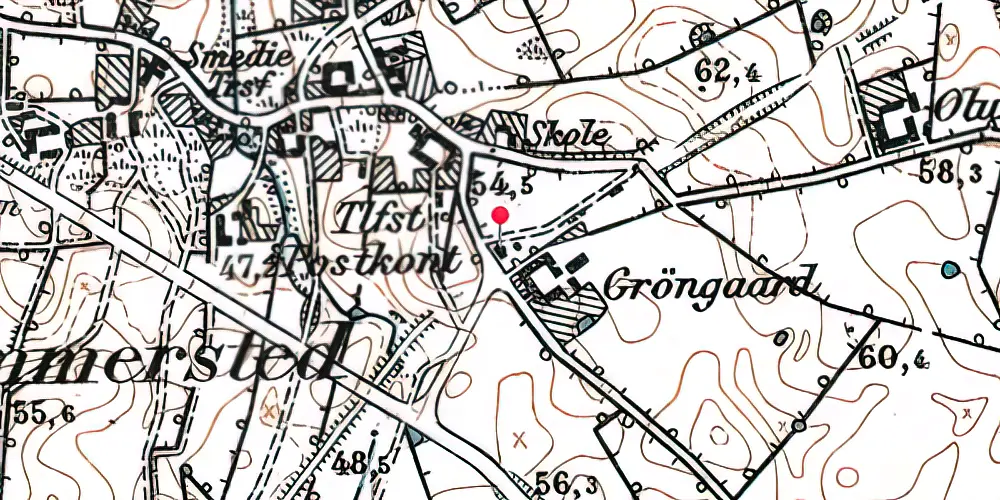 Historisk kort over Simmersted Station Historisk kort over Simmersted Station