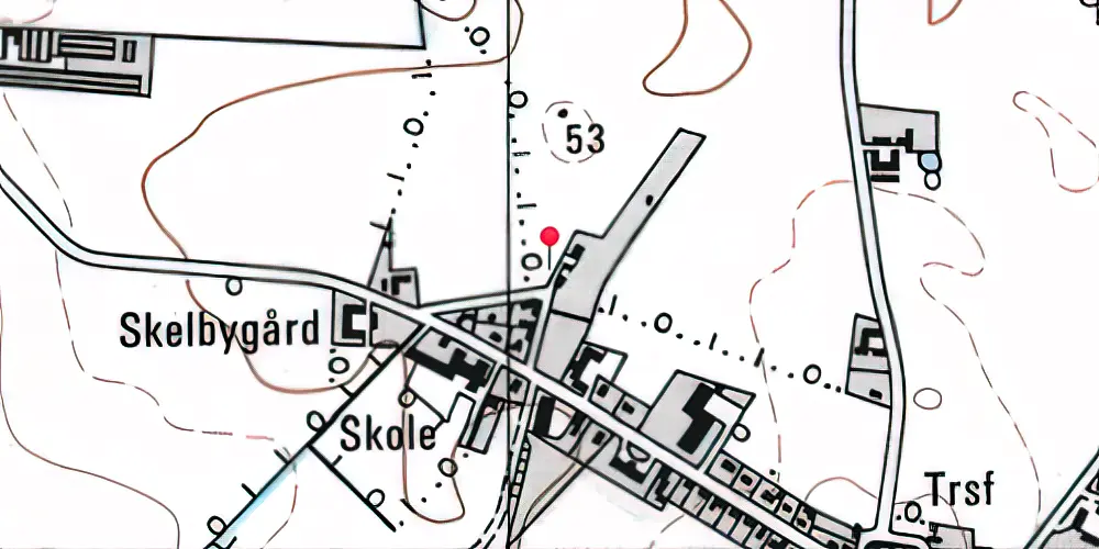 Historisk kort over Sjørslev Station