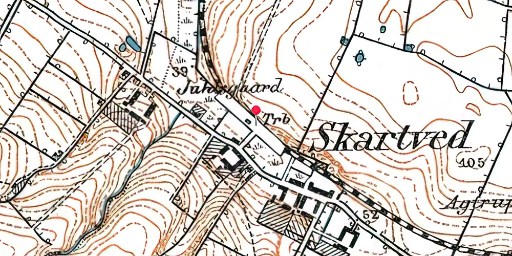 Historisk kort over Skartved Trinbræt Historisk kort over Skartved Trinbræt
