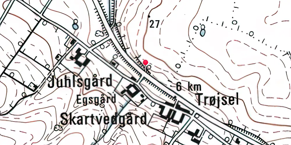 Historisk kort over Skartved Trinbræt Historisk kort over Skartved Trinbræt