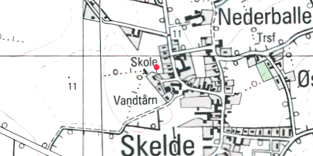 Historisk kort over Skelde Station Historisk kort over Skelde Station