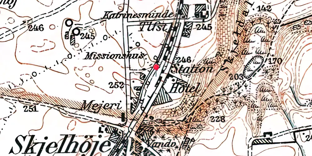 Historisk kort over Skelhøje Station Historisk kort over Skelhøje Station