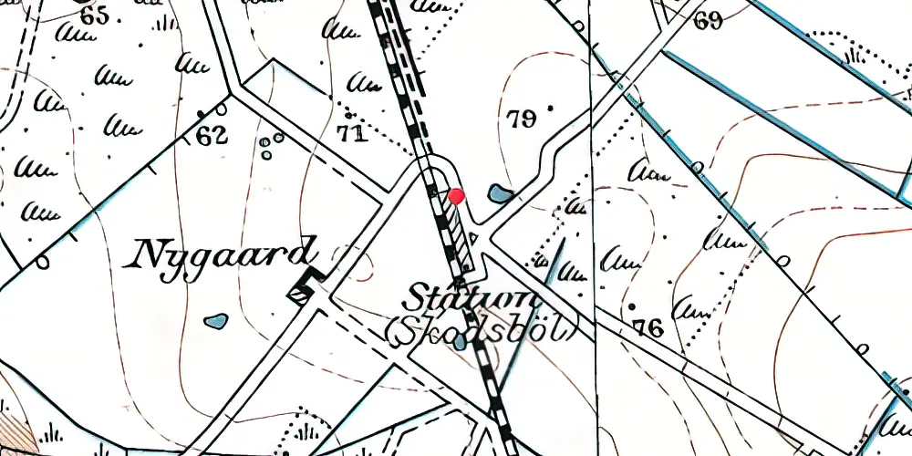 Historisk kort over Skodsbøl Station Historisk kort over Skodsbøl Station