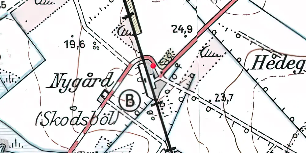 Historisk kort over Skodsbøl Station Historisk kort over Skodsbøl Station