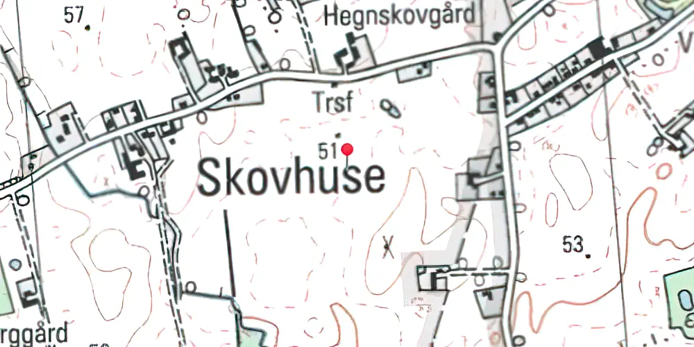 Historisk kort over Skovhuse Trinbræt Historisk kort over Skovhuse Trinbræt