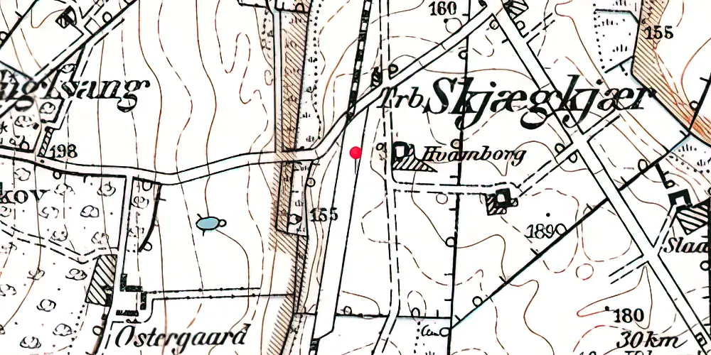 Historisk kort over Skægkær Station Historisk kort over Skægkær Station