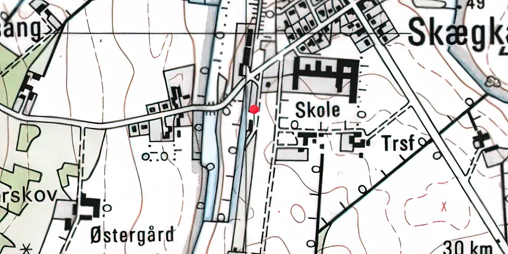 Historisk kort over Skægkær Station Historisk kort over Skægkær Station