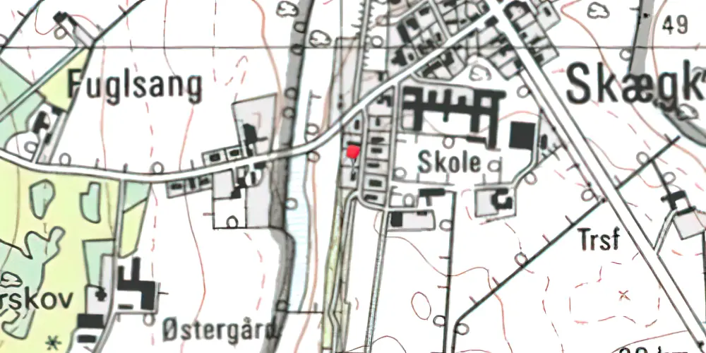 Historisk kort over Skægkær Station Historisk kort over Skægkær Station