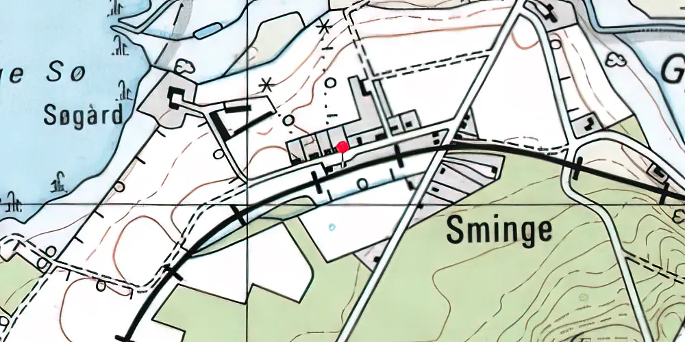 Historisk kort over Sminge Station Historisk kort over Sminge Station